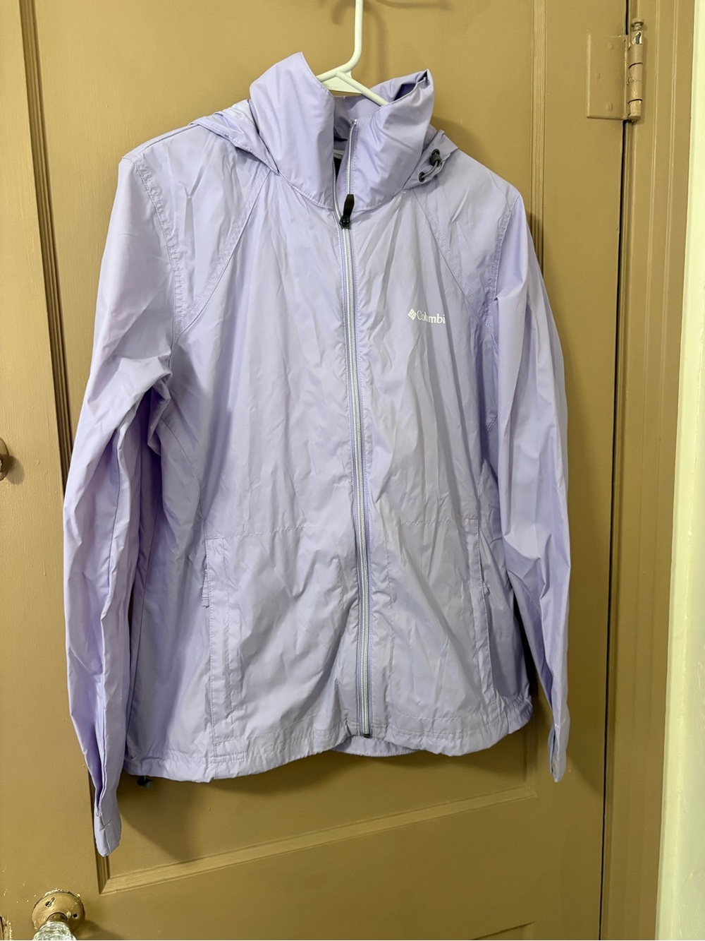Columbia Lavender Hooded Windbreaker/Rain Jacket